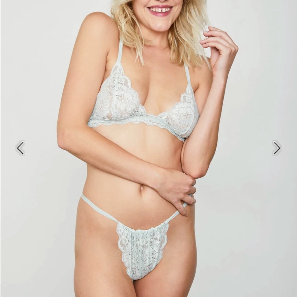 We are HAH lacy panty, light blue, S, unworn
